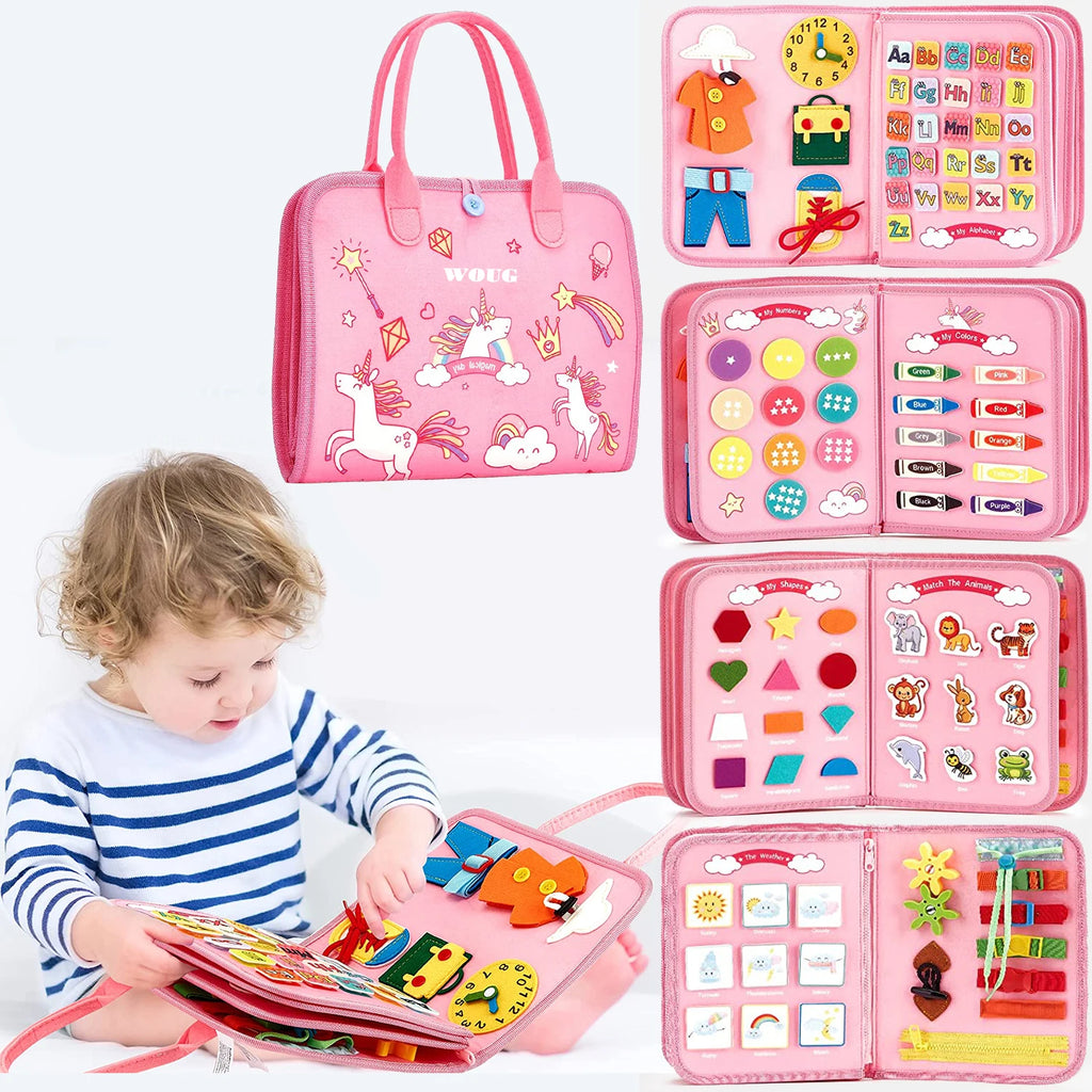 BusyBox™ – Montessori Toys Busy Board Toddler Sensory Activity Developing Board for 2