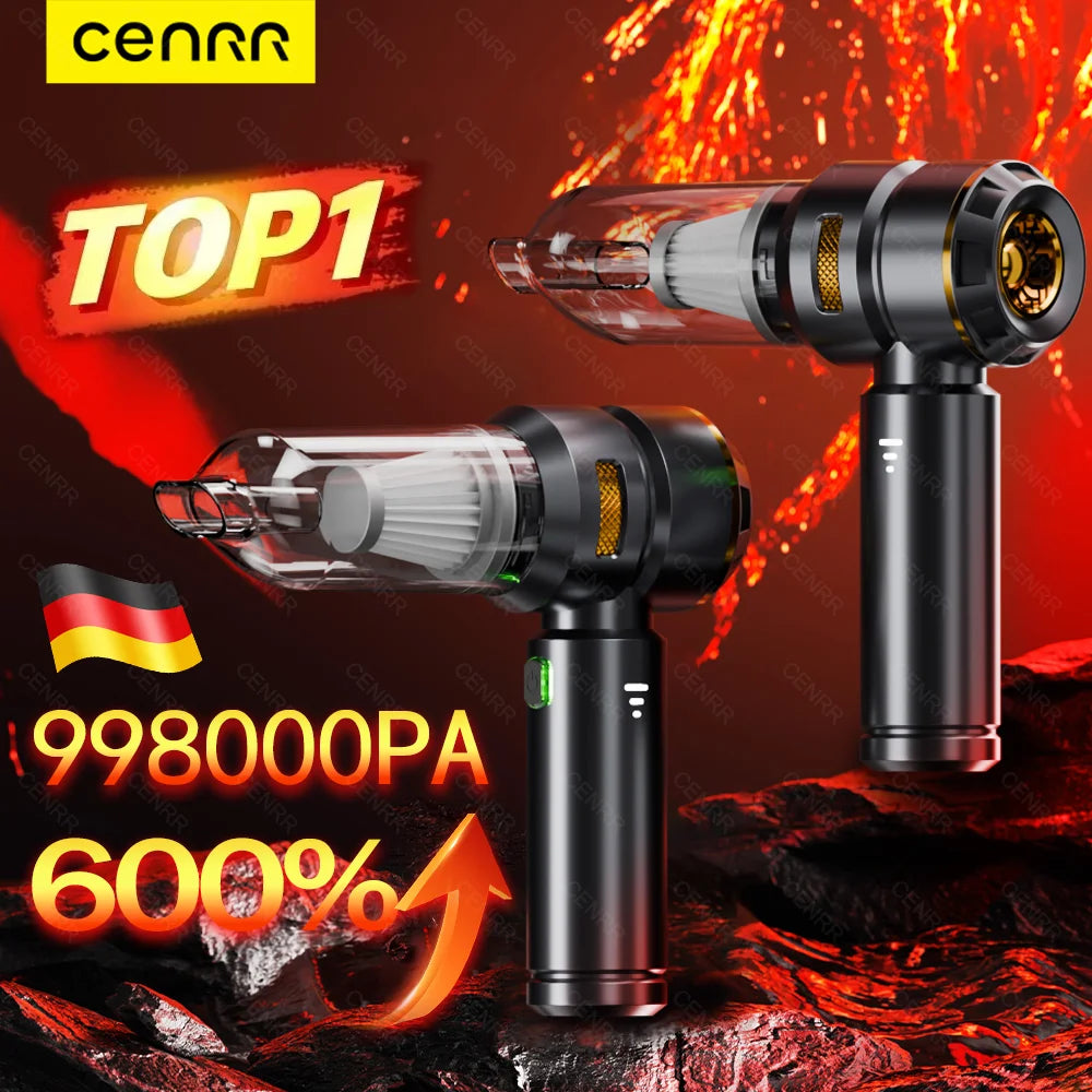TurboVac™ – 998,000Pa High-Power Cordless Car Vacuum Cleaner