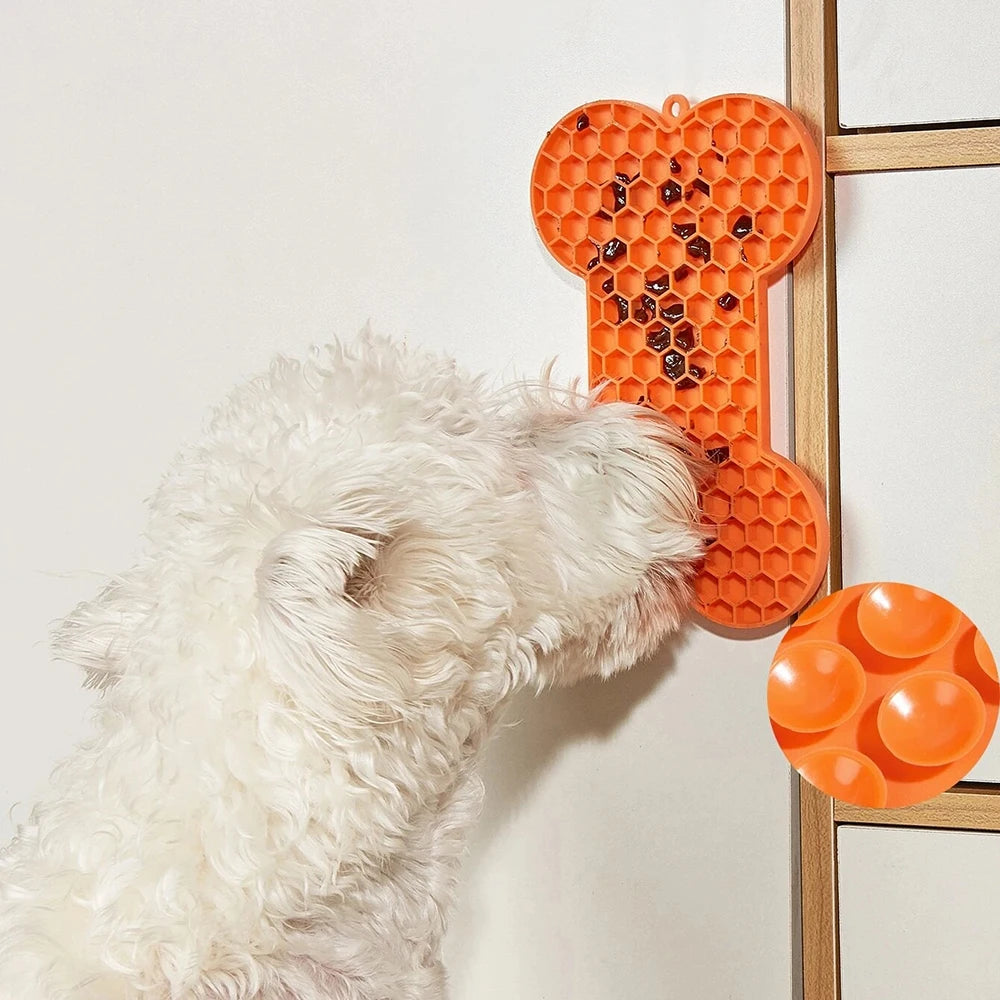 LickCalm™ – Dog Slow Food Pad Bone Silicone Pet Licking Pad Mat Placemats Pet Supplies