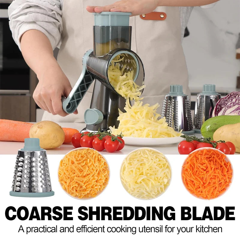 RotoGrate™ – 3-in-1 Rotary Cheese Grater & Vegetable Slicer 3