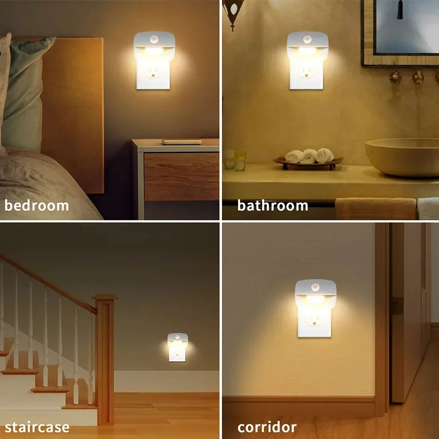 GlowSense™ – Led Night Light With Motion Sensor EU US Socket AC 85-265V Pir Human 4