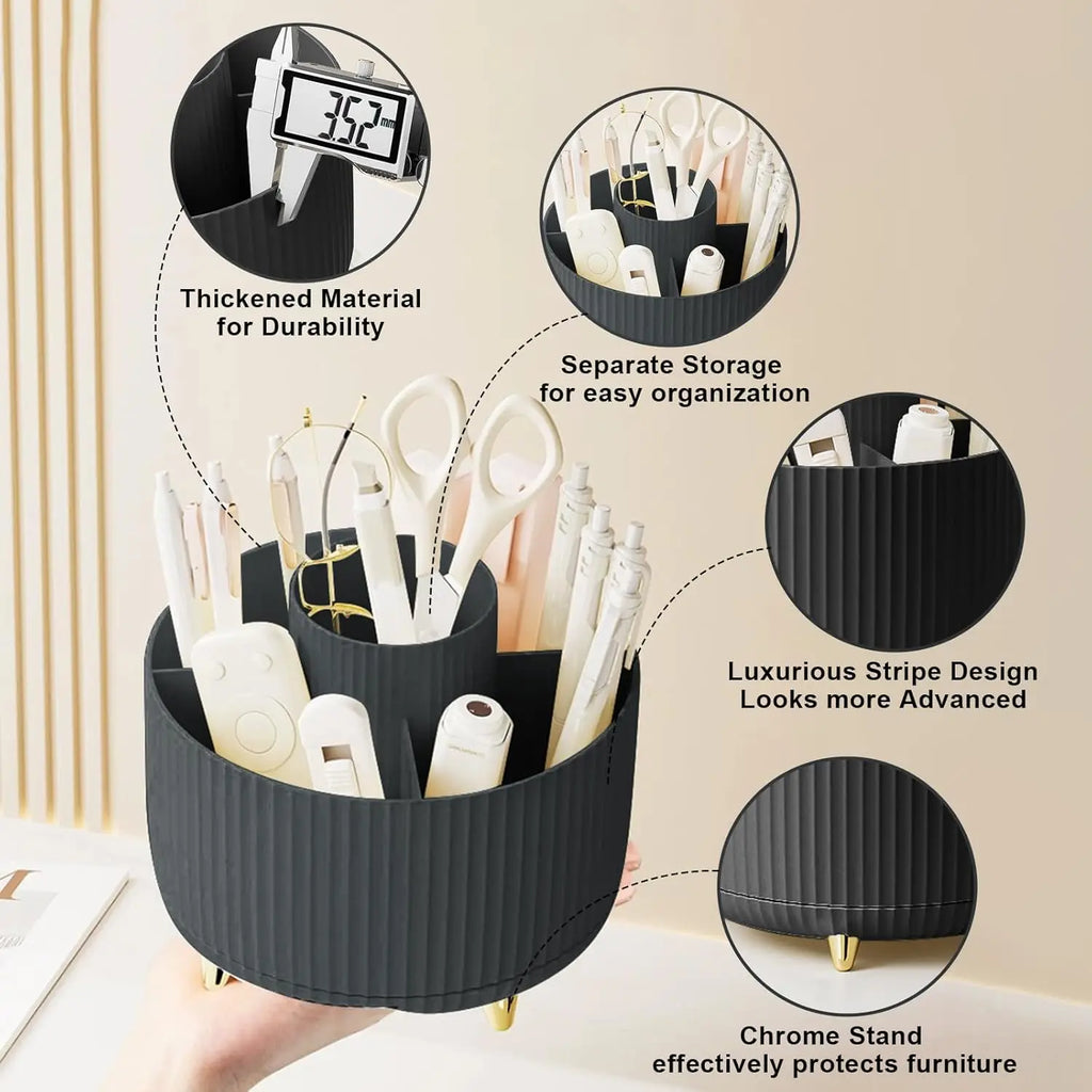 SpinVanity™ – Makeup Brush Holder Organizer 5 Slot 360° Rotating Makeup Brushes Desktop 3
