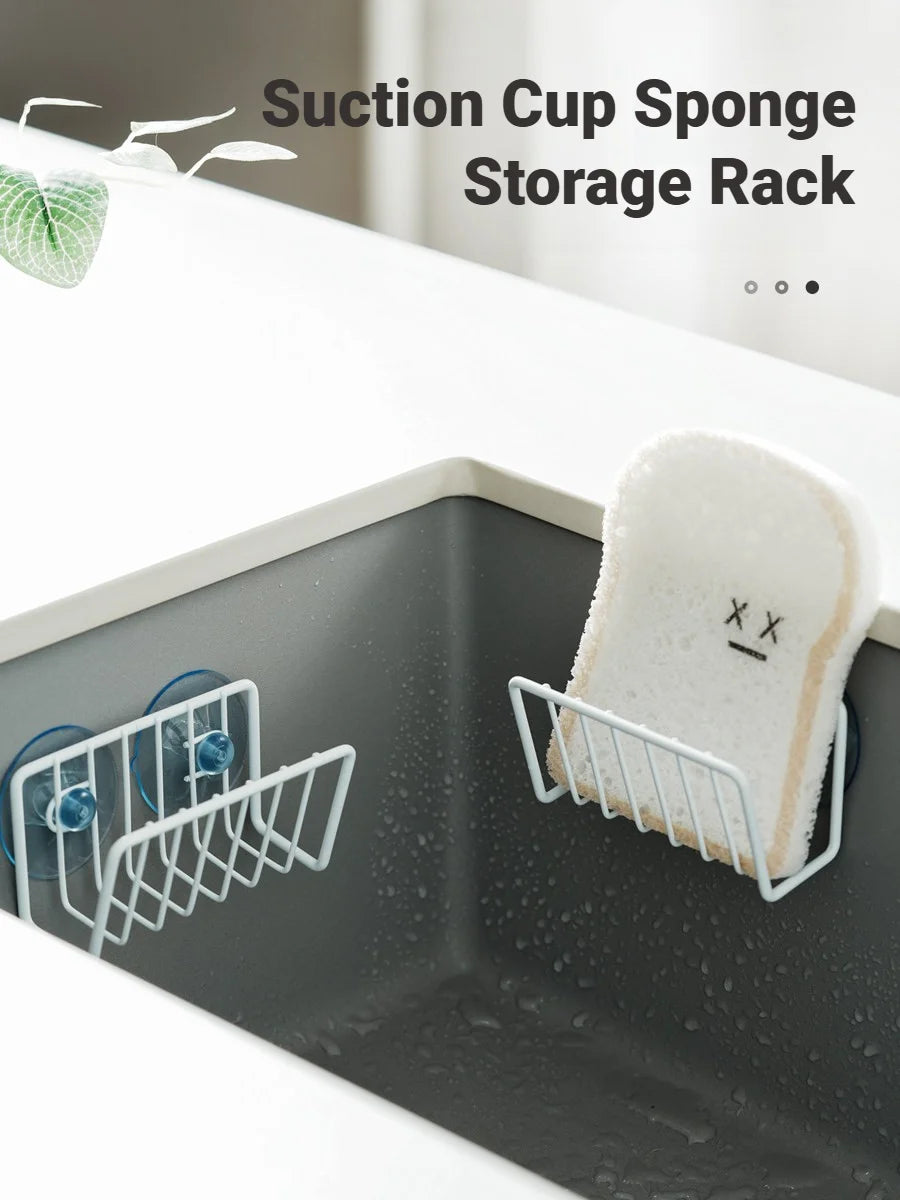 SinkTidy™ – Stainless Steel Suction Cup Sponge Holder Drain Storage Caddy For Kitchen