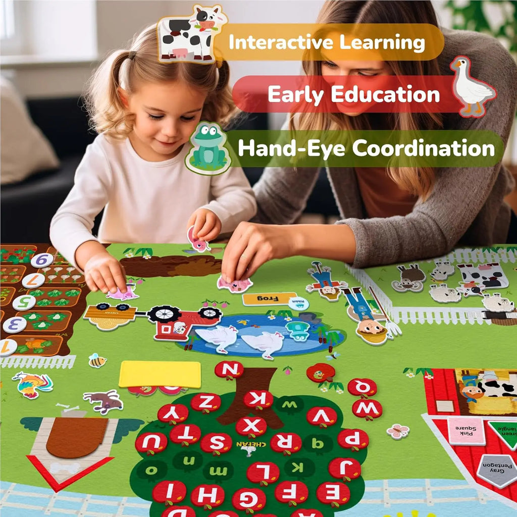 BusyBox™ – Montessori Toy Solar System Felt Story Busy Board Set for Toddlers Farm 6