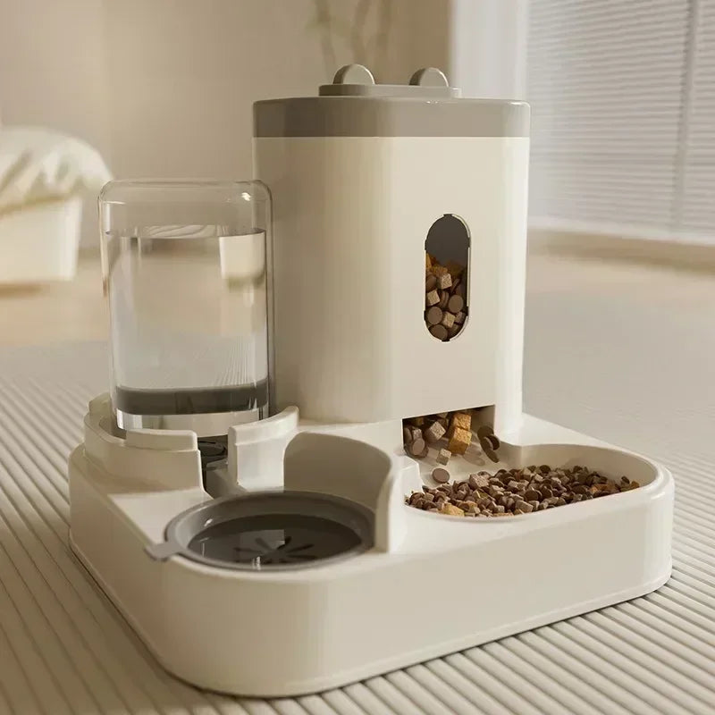 PurrFlow™ – 1A-Automatic Feeder Cat Dog Food Bowl With Water Fountain Pet Large 2