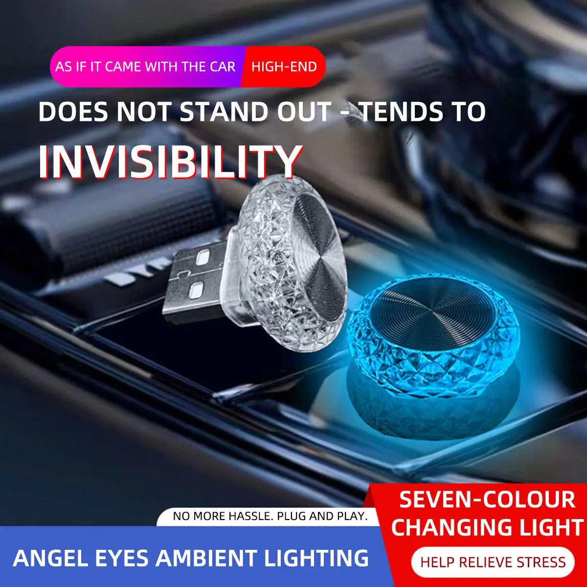 NeonRide™ – 1x RGB Car USB Ambient Light Mini LED Decorative Atmosphere Lamps For Auto 6