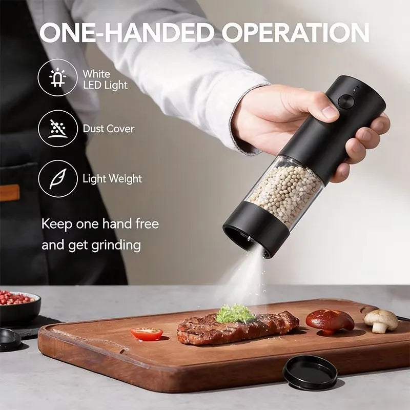 SpinMill™ Duo – Electric Salt & Pepper Grinder Set with LED Light 2