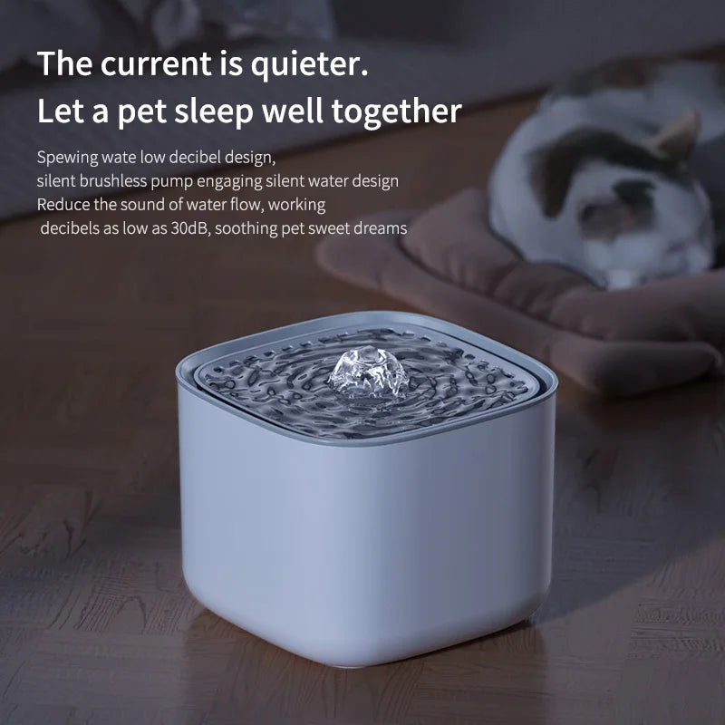PurrFlow™ – 3L Cat Water Fountain Auto ERecirculate Filter Large Capacity Filtring Cat 6