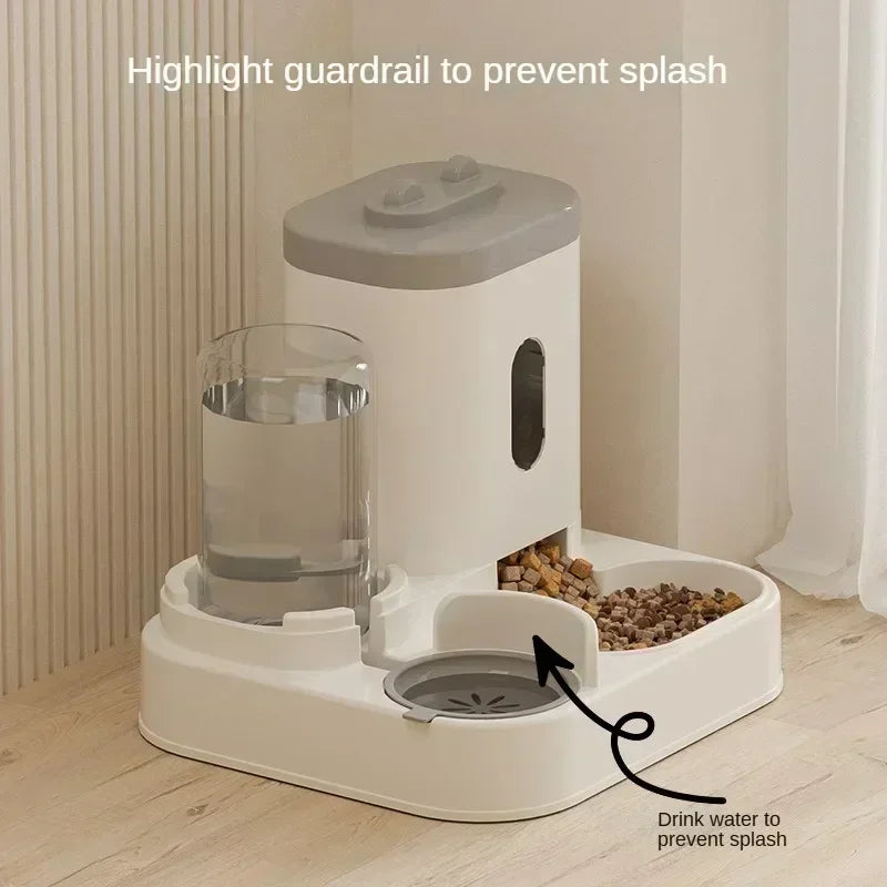 PurrFlow™ – 1A-Automatic Feeder Cat Dog Food Bowl With Water Fountain Pet Large 4