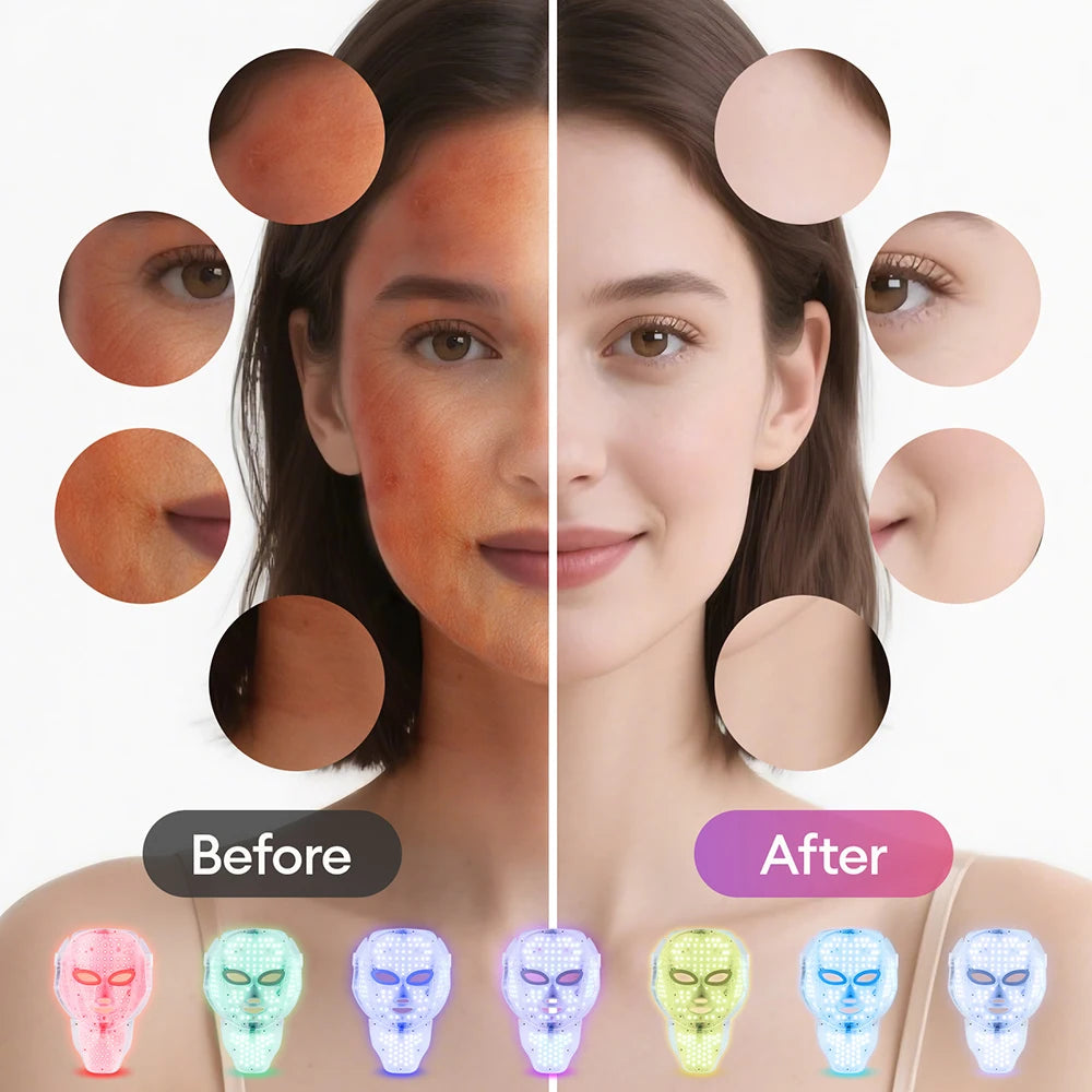 GlowMask™ – Face Neck Beauty Mask 7 Colors Light LED Mask Photon Red Light Facial Skin 5