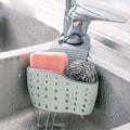 SinkTidy™ – Kitchen Sink Sponge Soap Holder Hanging Adjustable Strap Drain Holes for
