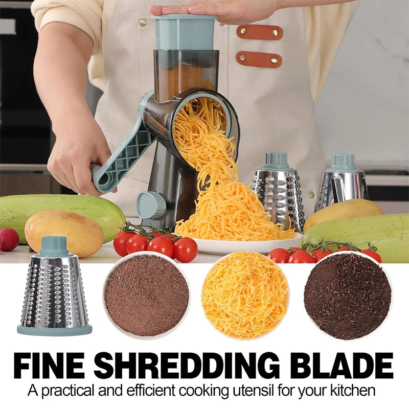RotoGrate™ – 3-in-1 Rotary Cheese Grater & Vegetable Slicer 2