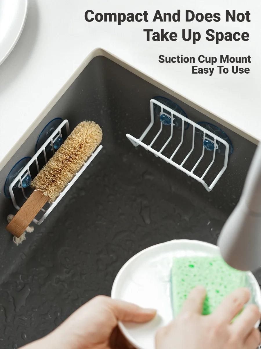 SinkTidy™ – Stainless Steel Suction Cup Sponge Holder Drain Storage Caddy For Kitchen 2