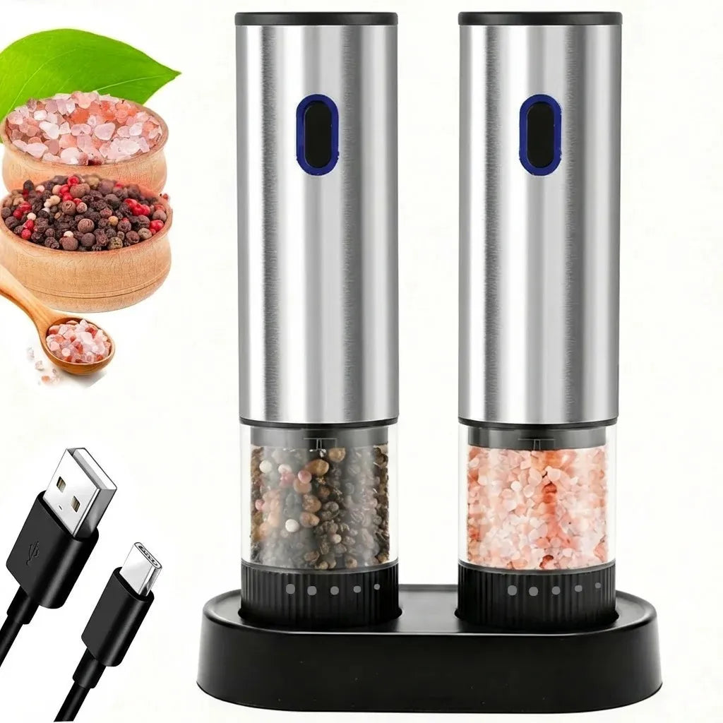 SpinMill™ – Electric Rechargeable Salt & Pepper Grinder