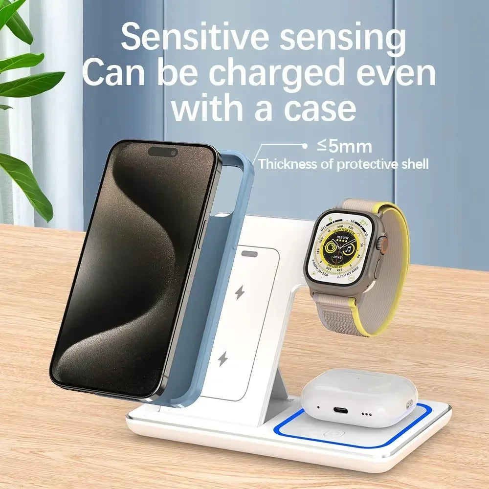 ChargeHub™ – LED 3 in 1 Wireless Charger Station For iPhone 17 16 15 14 13 12 Pro Max 5