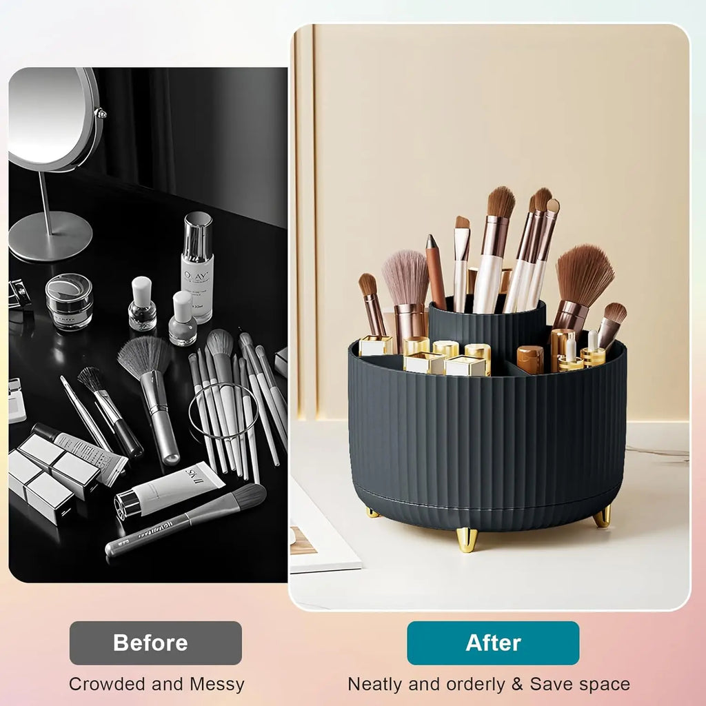SpinVanity™ – Makeup Brush Holder Organizer 5 Slot 360° Rotating Makeup Brushes Desktop 5