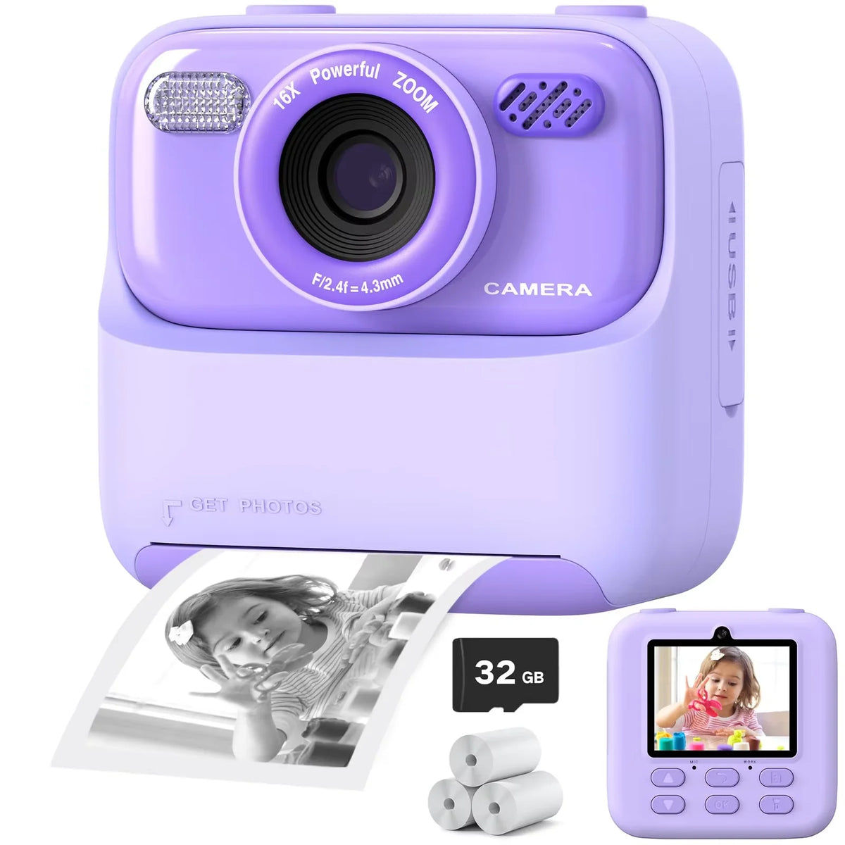 SnapKid™ – Kids Instant Print Camera Color Auto Photo Output Cartoon Portable Design 3