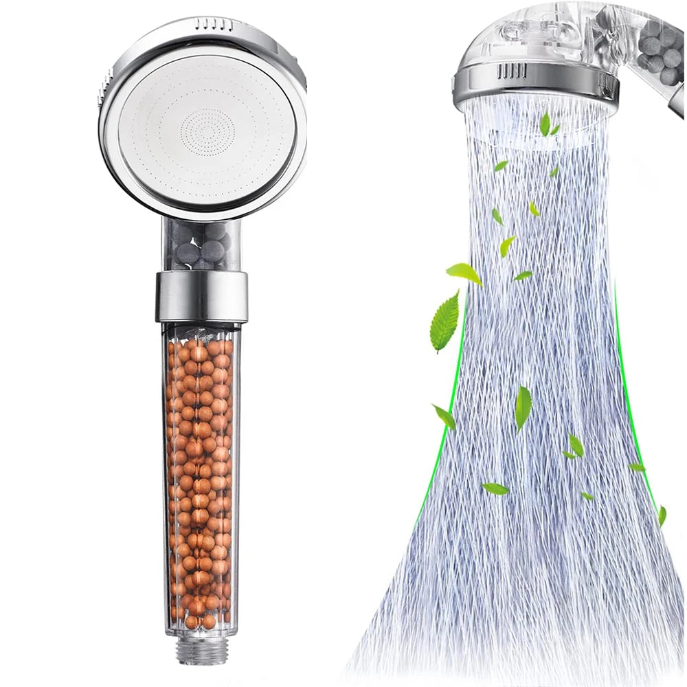 RainBoost™ – Filtered Shower Head ABS High Pressure Water Saving Spray Handheld Clear