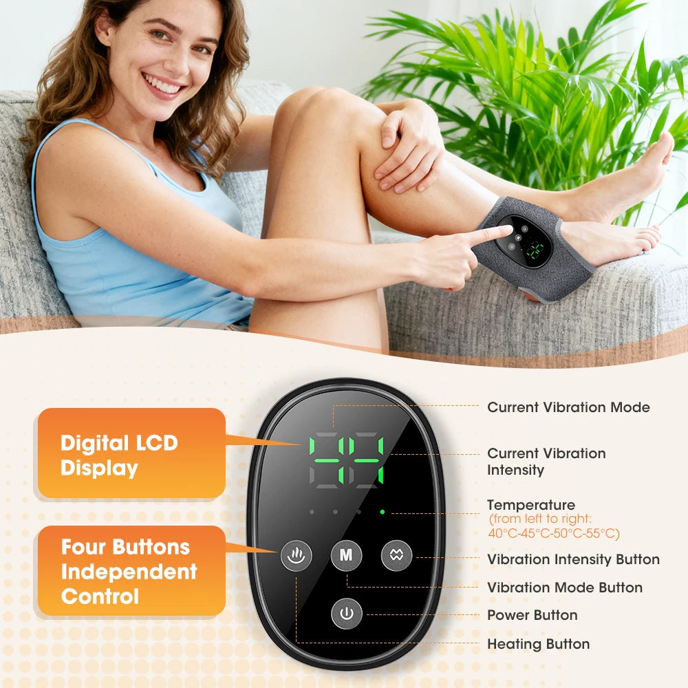 FootEase™ – Electric Foot Massager Heated Vibration Cordless Ankle Wrap Portable Leg 4