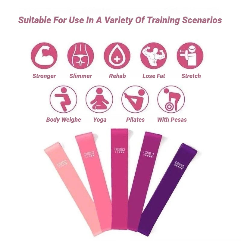 FlexBand™ – Exercise Resistance Bands, Latex Loop Set. For Strength Training, Home & 4
