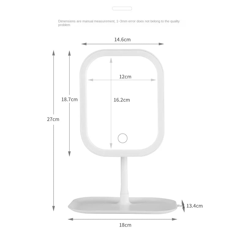 LumiMirror™ – Niche Modern Desktop Vanity Mirror 3 Color Light LED Makeup Mirror Touching 6