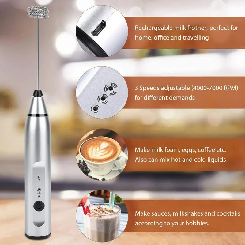 FoamPro™ – Handheld Electric Milk Frother & Mini Mixer 4