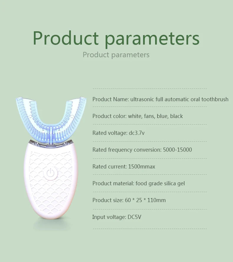 SonicSmile™ – Intelligent U-Type Toothbrush 360 Degrees Sonic Electric Automatic with USB 4