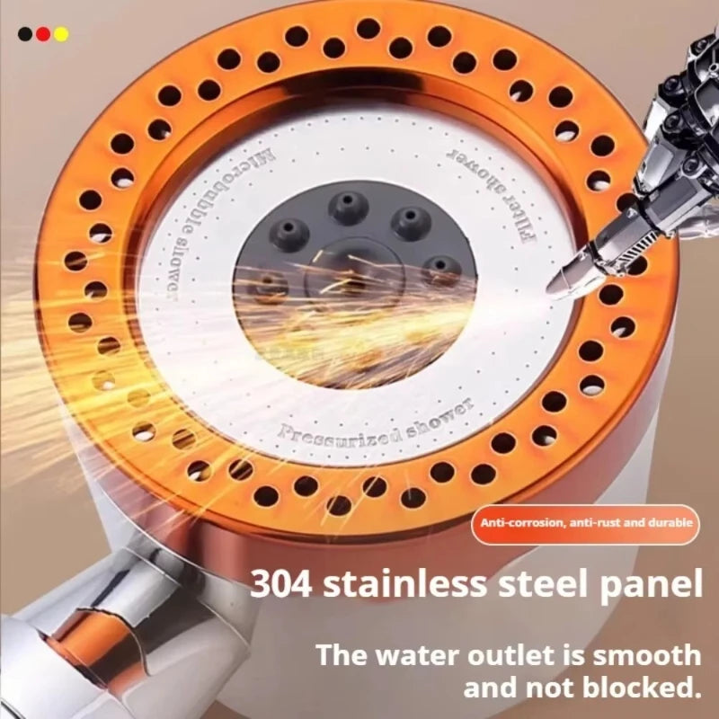 RainBoost™ – 5 Spray ABS Portable Shower Head High Pressure Large Flow Spa Filtered 2