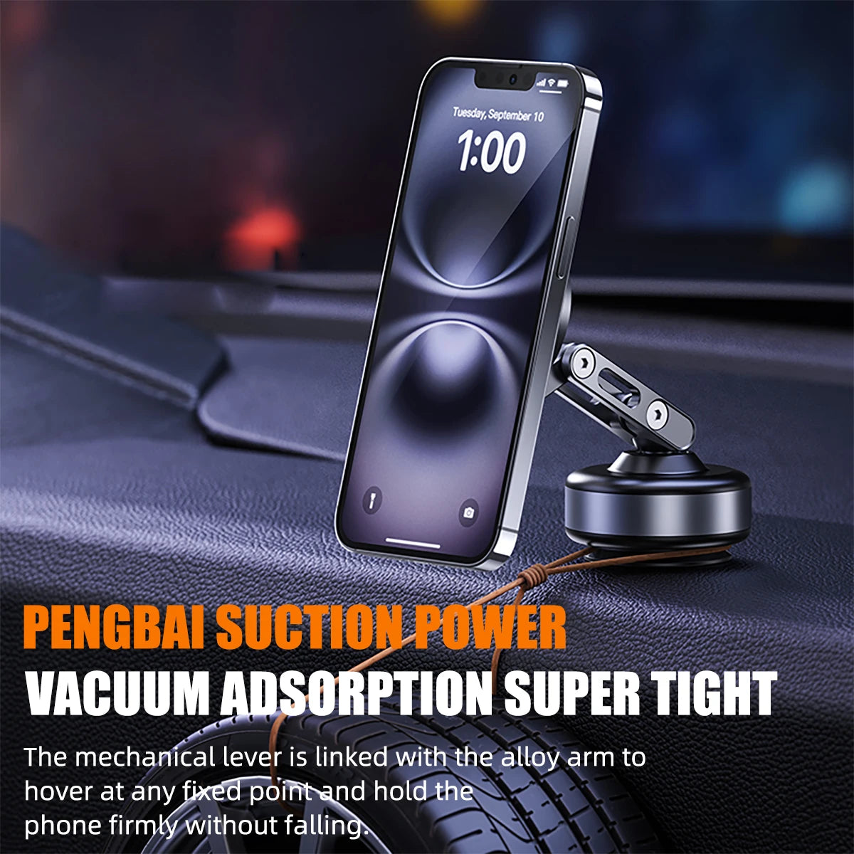 MagMount™ – Vacuum Magnetic Suction Cup Car Mobile Phone Mount Universal Folding Phone 4
