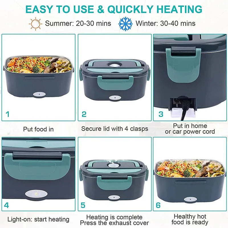 HotBox™ – 1.5 L 60W Electric Lunch Box Food Warmer Portable Food Heater for Car Or 4