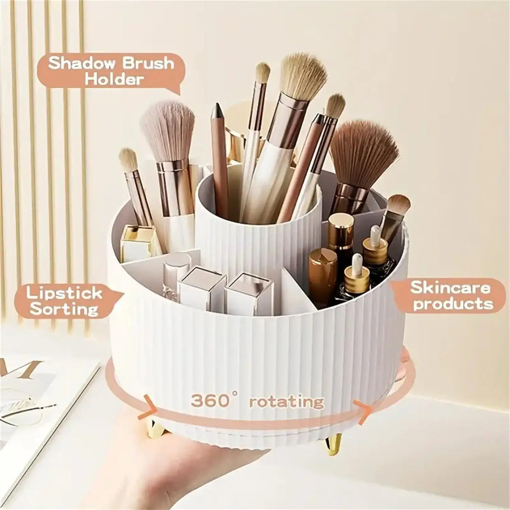 SpinVanity™ – 360° Rotating Makeup Organizer - Plastic Cosmetic Storage with 5 4