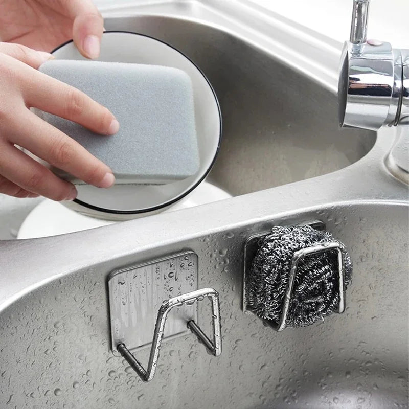 SinkTidy™ – Stainless Steel Sink Sponge Rack For Sponge Steel Wire Ball Draining Paste
