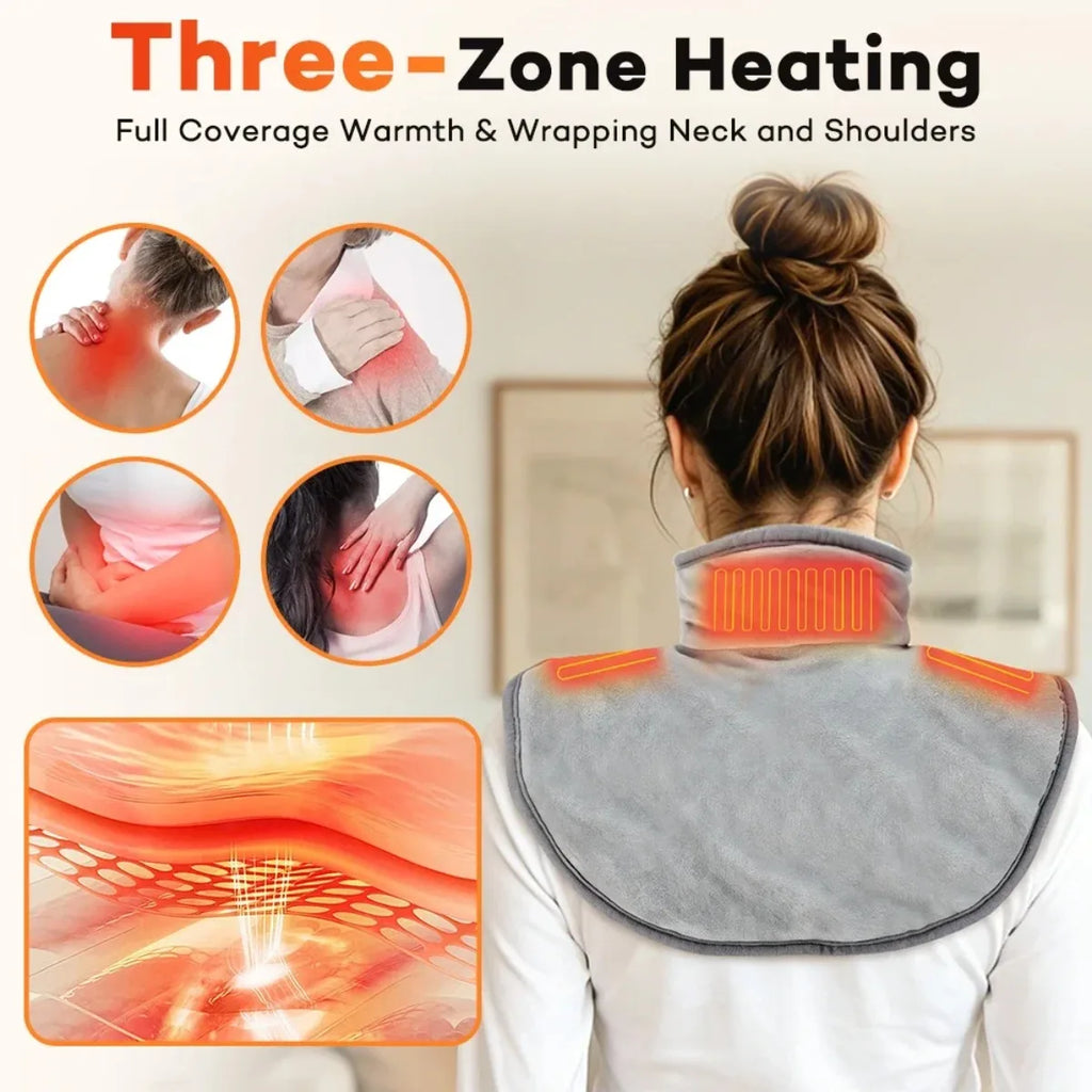 HeatWrap™ – USB Heated Shawl with 3 Heat Settings, Zipper Heated Shoulder Wrap for Neck 3