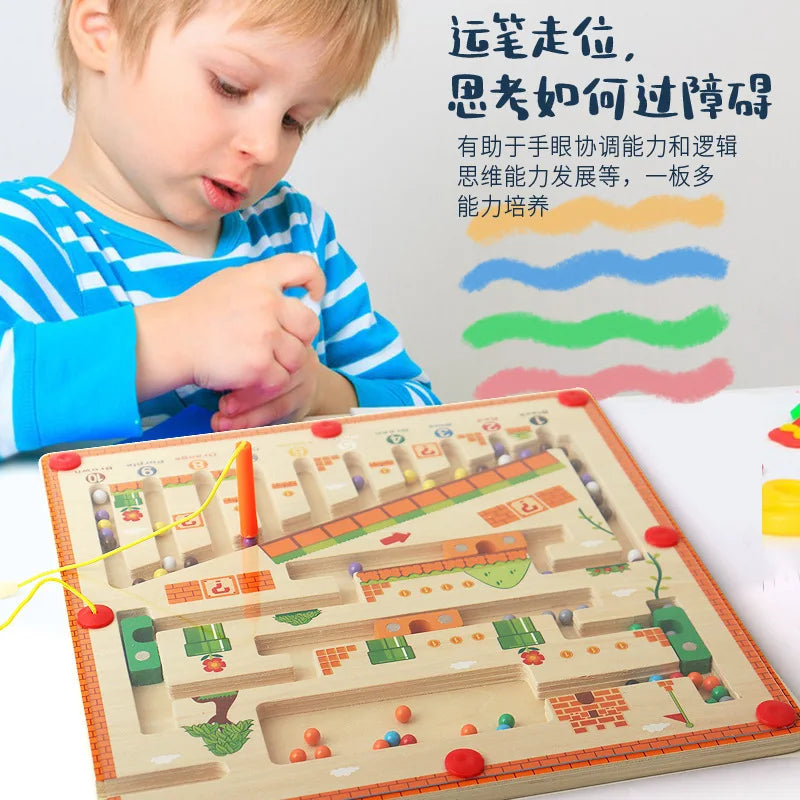 MagnetMaze™ – Magnetic Color Sorting Puzzle Board for Kids (Montessori Learning Toy)