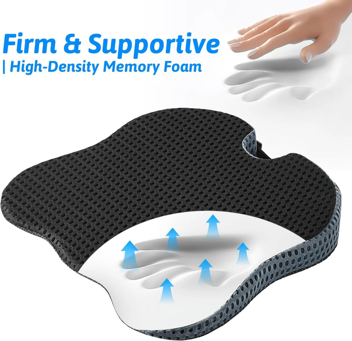 SitEase™ – Orthopedic Memory Foam Seat Cushion for Tailbone, Sciatica & Lower Back Pain Relief