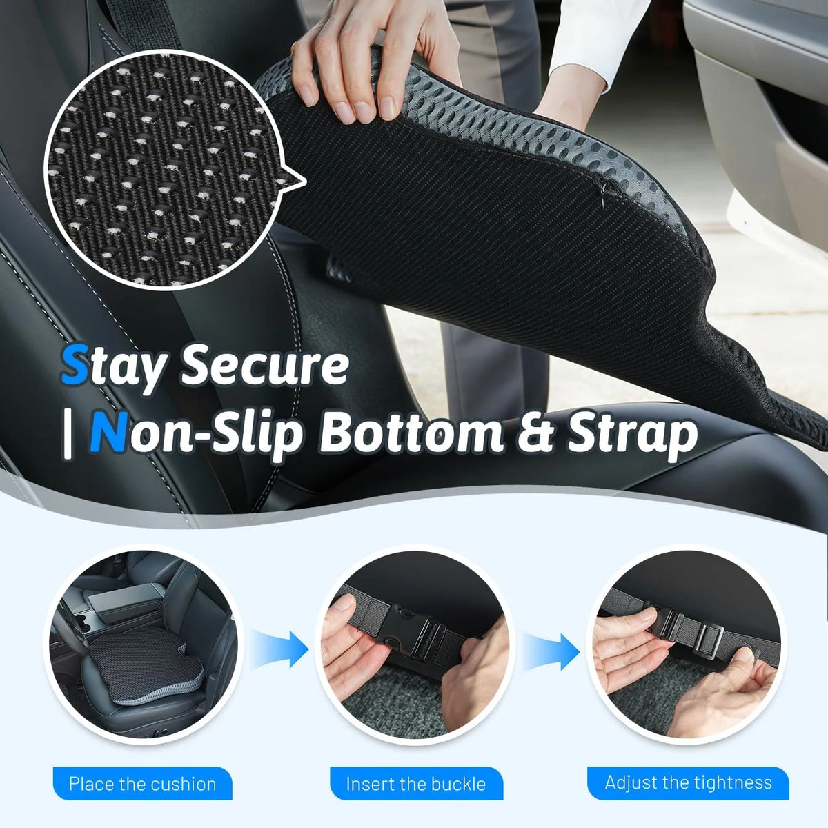 SitEase™ – Orthopedic Memory Foam Seat Cushion for Tailbone, Sciatica & Lower Back Pain Relief
