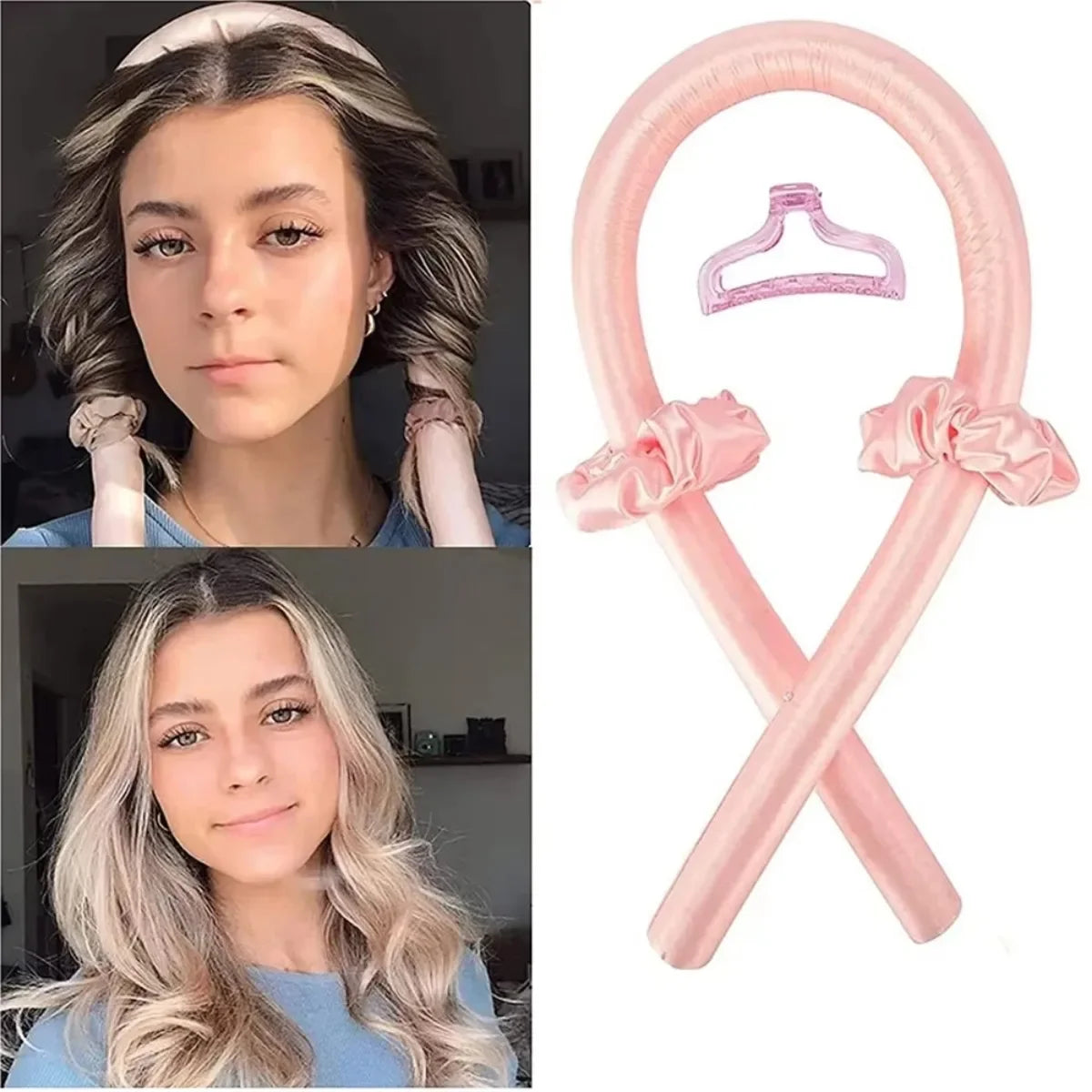SilkCurl™ – Heatless Curling Headband Set for Soft Overnight Curls (No Heat, No Damage)