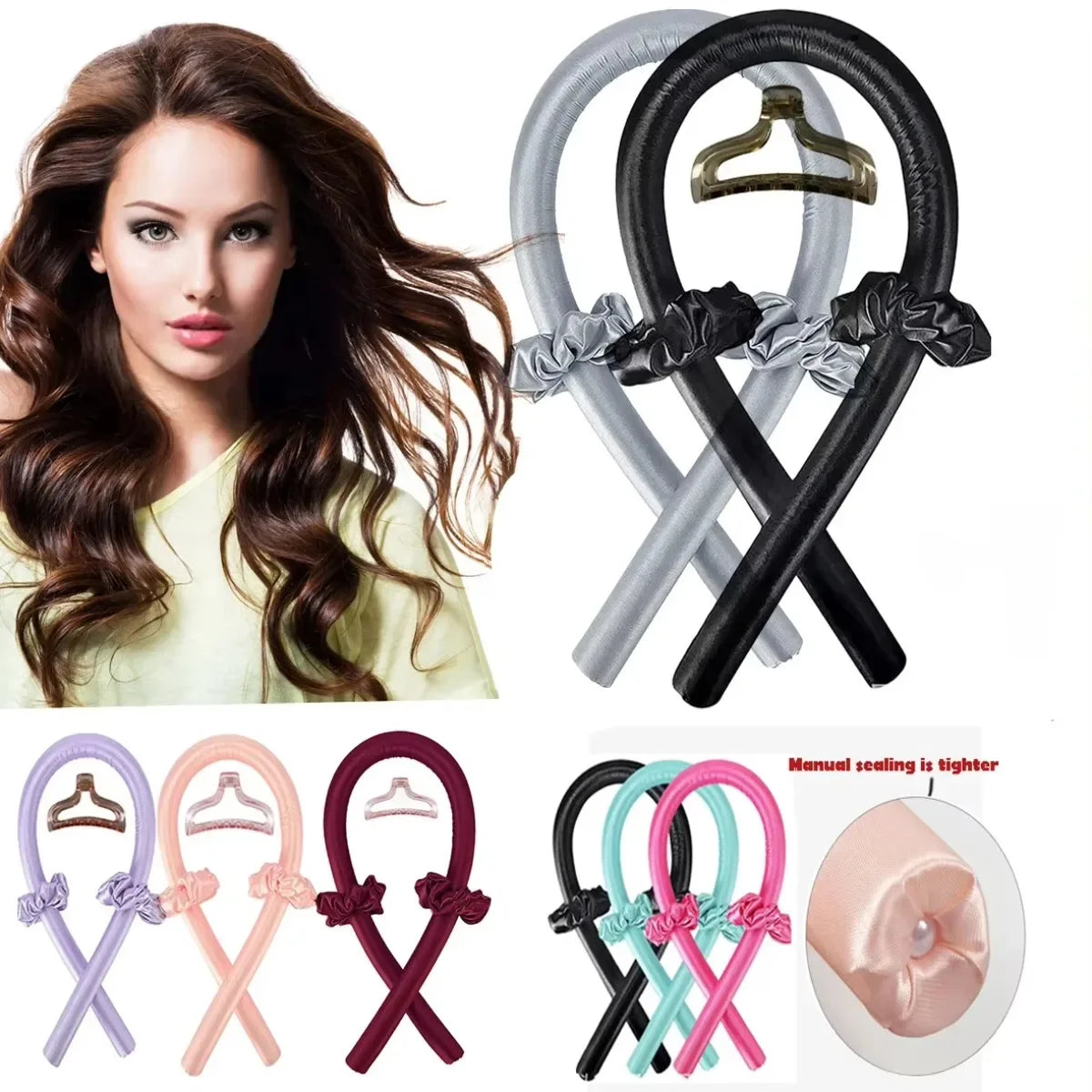 SilkCurl™ – Heatless Curling Headband Set for Soft Overnight Curls (No Heat, No Damage)