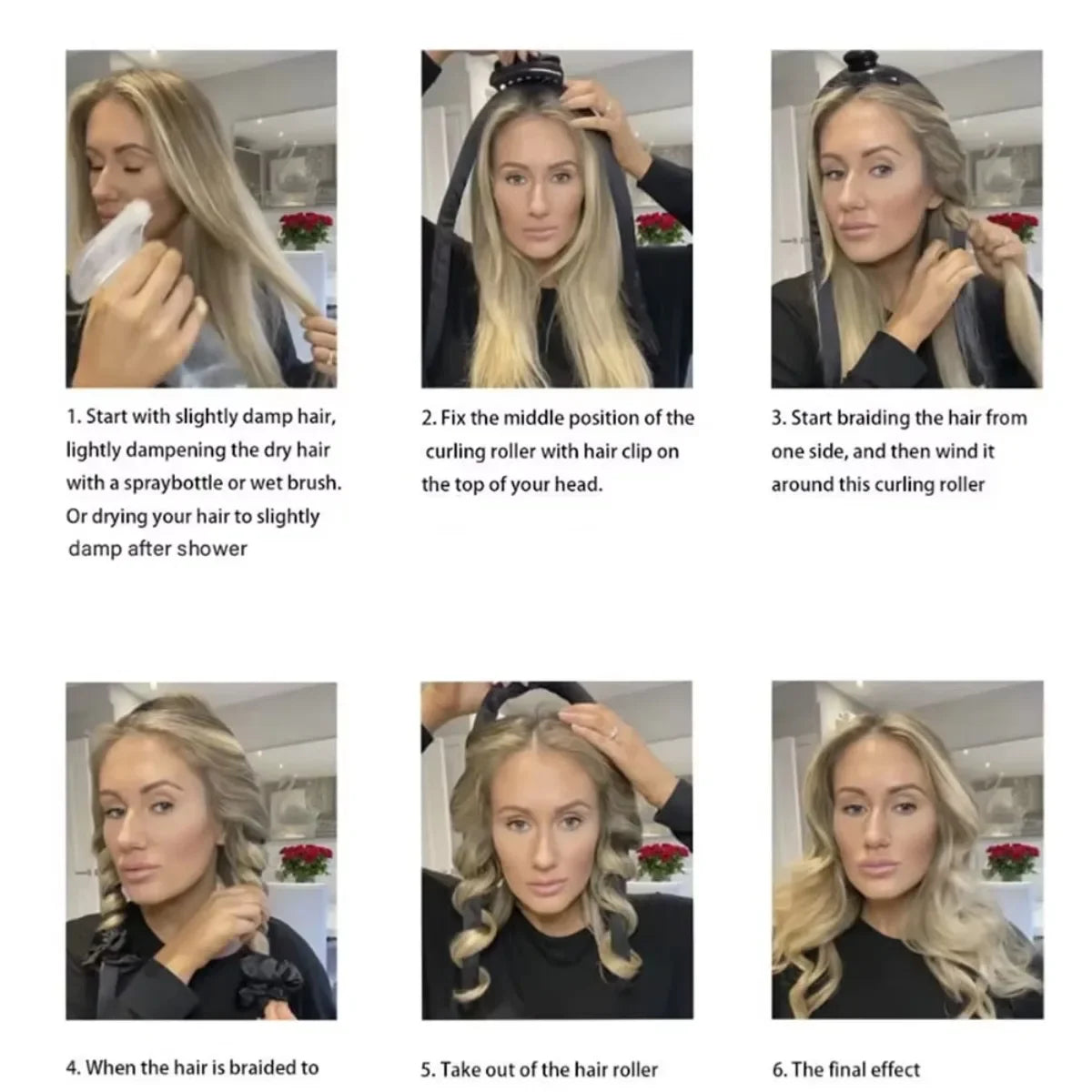 SilkCurl™ – Heatless Curling Headband Set for Soft Overnight Curls (No Heat, No Damage)