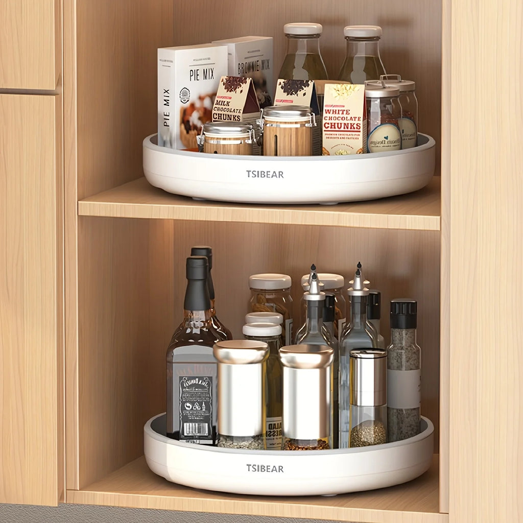 SpinTray™ – 360° Rotating Kitchen Organizer for Spices, Snacks & Countertops