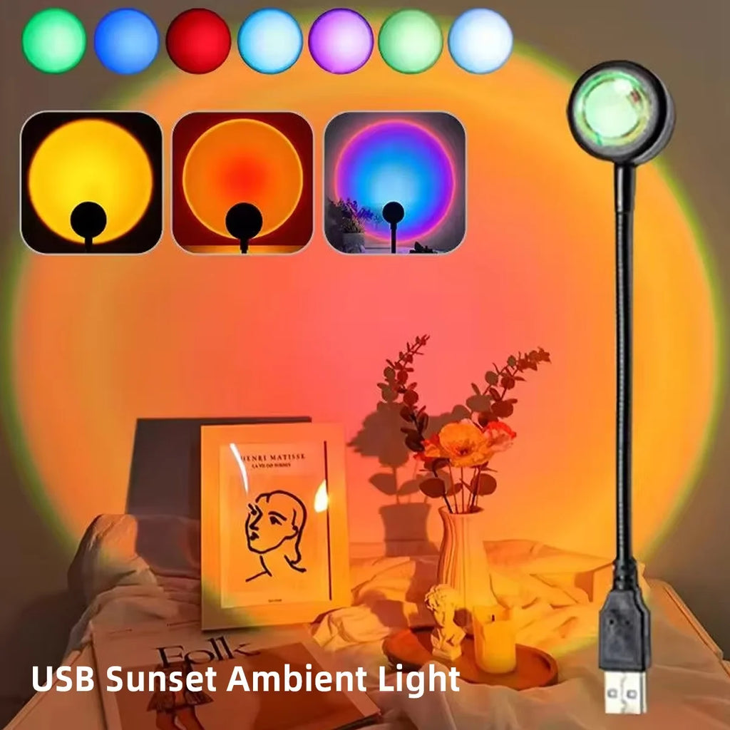 SunsetGlow™ – Sunset Projection Lamp for Bedroom, Photos & Cozy Vibes (USB)