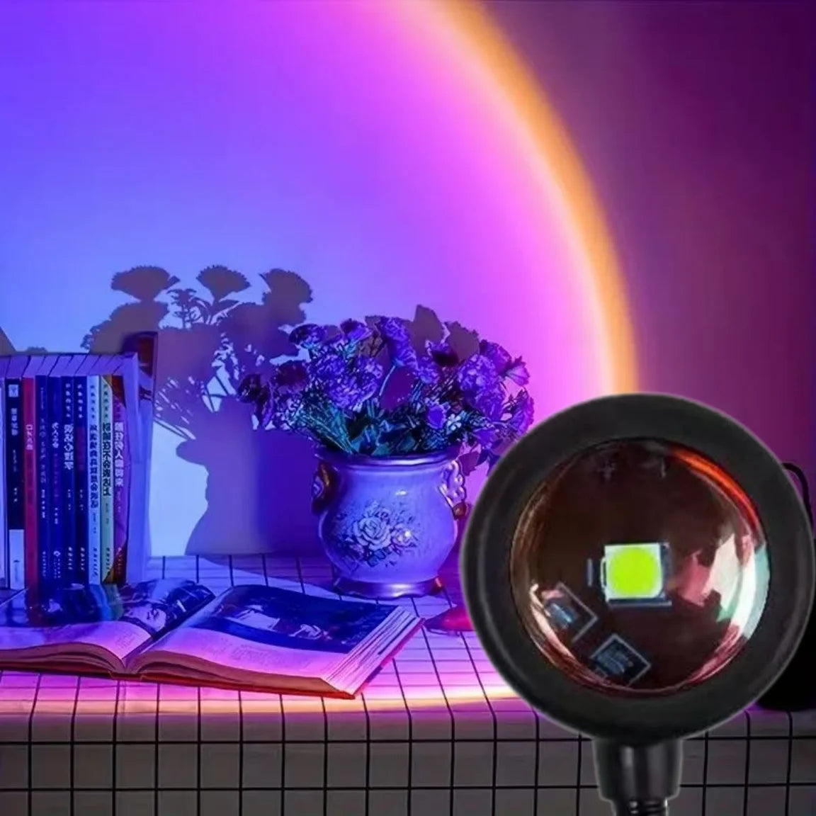 SunsetGlow™ – Sunset Projection Lamp for Bedroom, Photos & Cozy Vibes (USB)